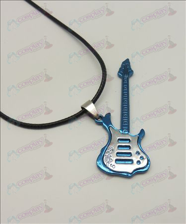 Kunststoff-Licht-Ton-Gitarre Lederband Halskette (blau)