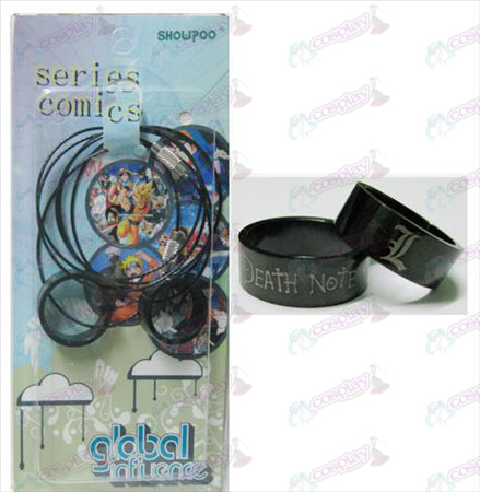 Death Note Zubehör schwarz Stahl paar Ringe Halskette (Seil)