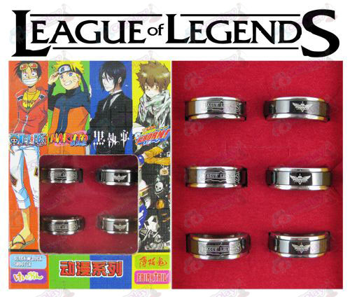 League of Legends Zubehör schwarzem Stahl rotierenden Ring (6 / set)