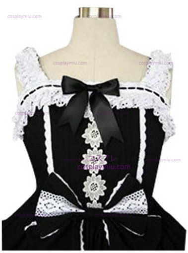 Black And White Gothic Lolita Cosplay Kleid