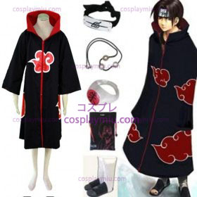 Naruto Akatsuki Itachi Uchiha Deluxe Cosplay Kostüme und Zubehör-Set