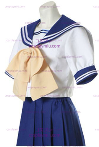 Blue And White Short Sleeves Sailor Schuluniform