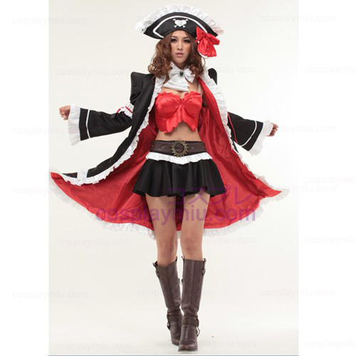 Red Lily Anna Cosplay Anime Halloween Pirate Maid Kostümes