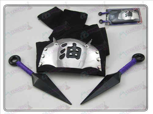 Naruto Stirnband + dual purple black Öl mit nein (dreiteilige)