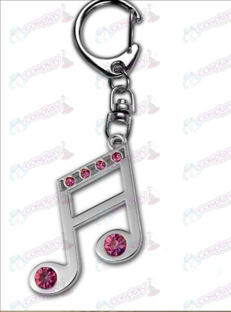 Hatsune - 16tel mit Diamant 925 Silber Schlüsselanhänger