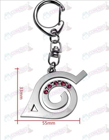 Naruto - Konoha mit Diamanten-Logo keychain (rosa Diamant)