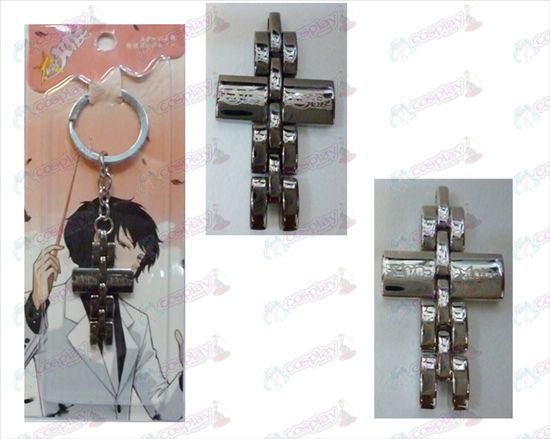 Stern-Diebstahl Mädchen Zubehör schwarz und weiß Kreuz Schlüsselanhänger