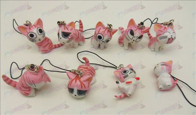 9 Süße Katzen Zubehör Toy Machine Strap (Pink)