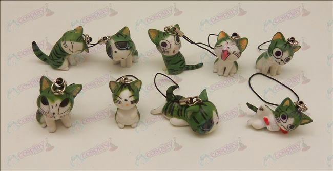 9 Süße Katzen Zubehör Maschinen Strap (Grün)