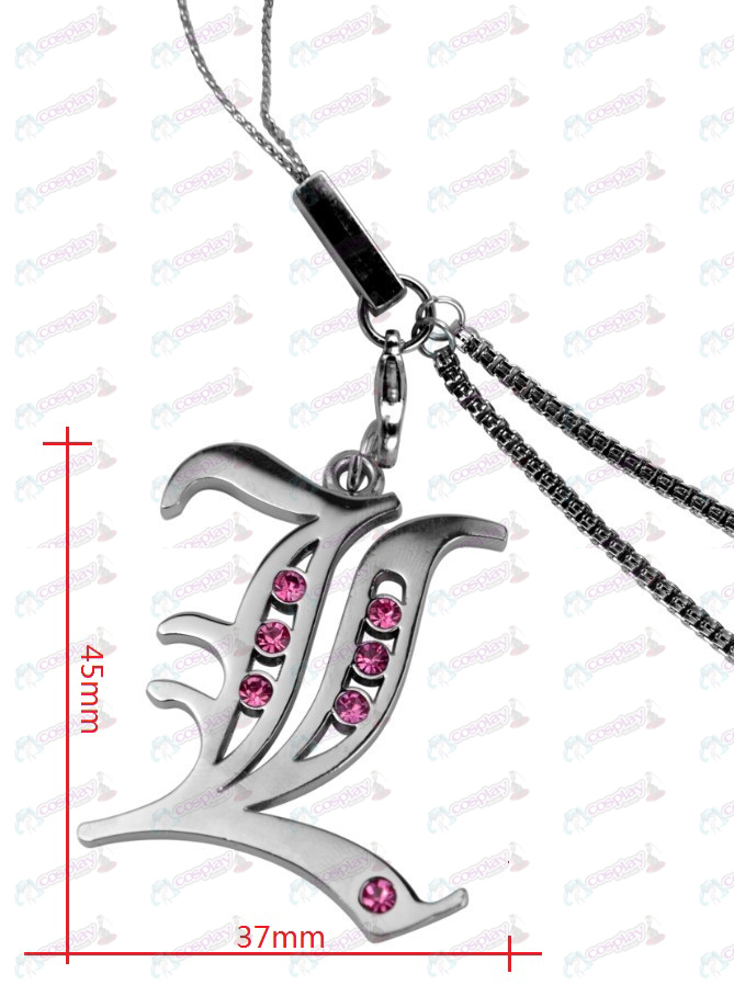 Death Note AccessoriesL Flagge mit Diamant-Kette (rosa Diamant)
