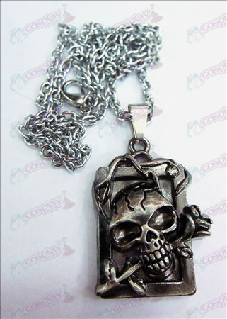Death Note Zubehör Marke dreidimensionalen Schädel Stirnband Quadratmeter Diamant-Halskette (altes Silber)