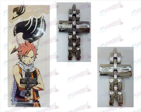 Fairy Tail Zubehör schwarz und weiß Kreuz Halskette