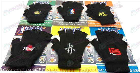 Basketball Hälfte-Finger-Handschuh Stickerei (6 Paare / set)