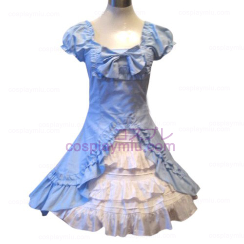 Klasseic Double Säumen Blue Kleiden Lolita Cosplay Kostüme