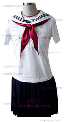 Weiß und Schwarz Sailor Short Sleeves Schuluniform