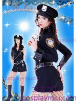 Sexy Long Sleeve Lady Police Patched Kostüme