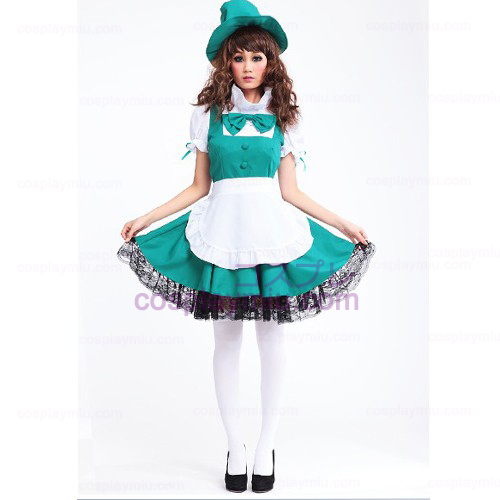 White Apron und Green Rock Anime Lolita Maid Kostümes