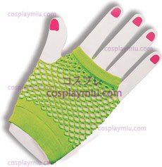 Handschuhe Fingerles Fischnetz Grün