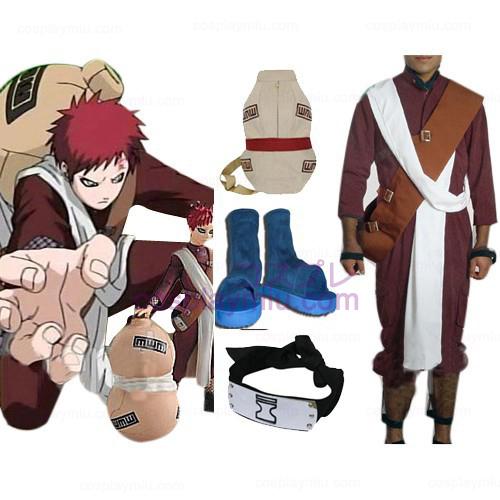 Naruto Shippuden Gaara Red Cosplay Kostüme und Zubehör-Set