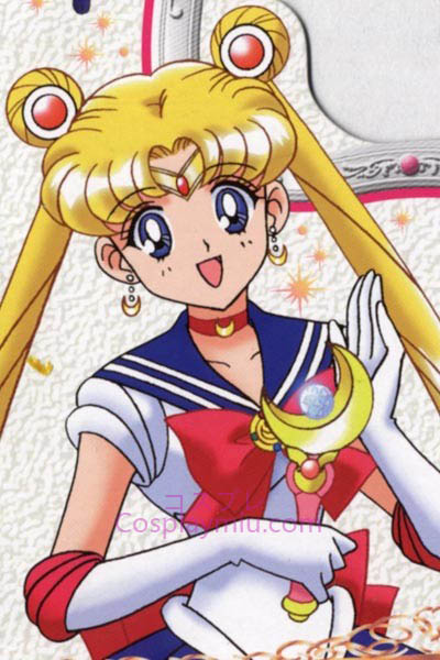 Sailor Moon Usagi Tsukino lange Cosplay Perücke